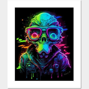 Neon Space Alien #1 by Farbrausch Art 2023. Posters and Art